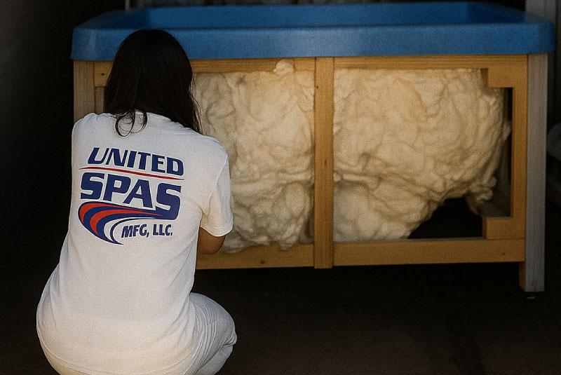 Step Five in the process of building a hot tub spa - Insulation